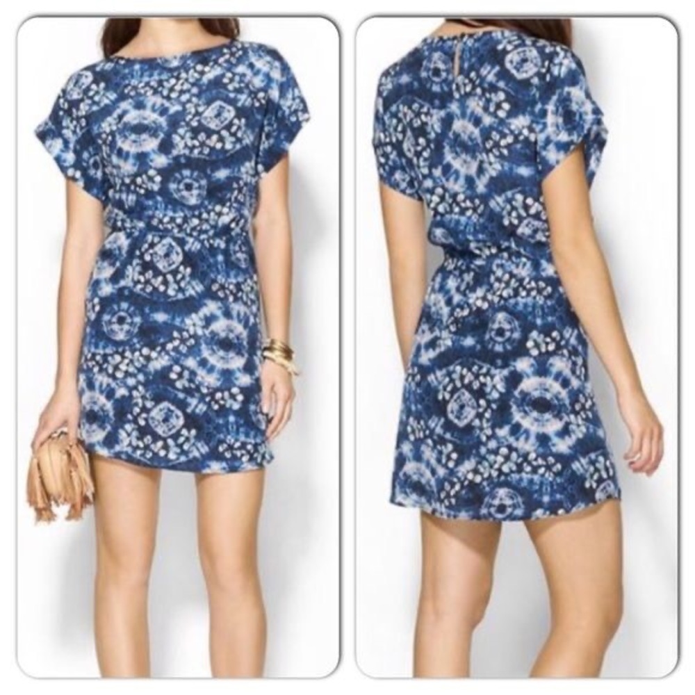 Piperlime Tie-Dye Blue Silk Dress